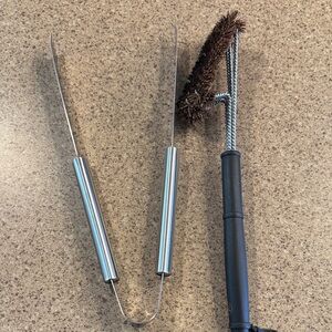 Grill BBQ Tool Set - Stainless Handles with Wire Brush